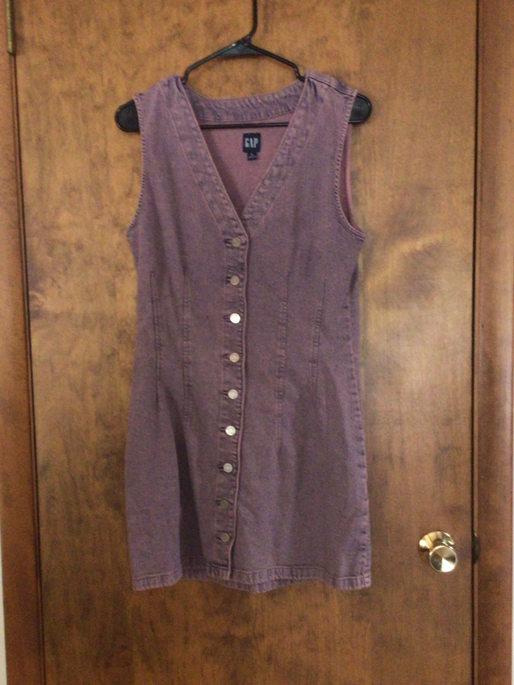 GAP Purple Button-Front Sleeveless Denim Top